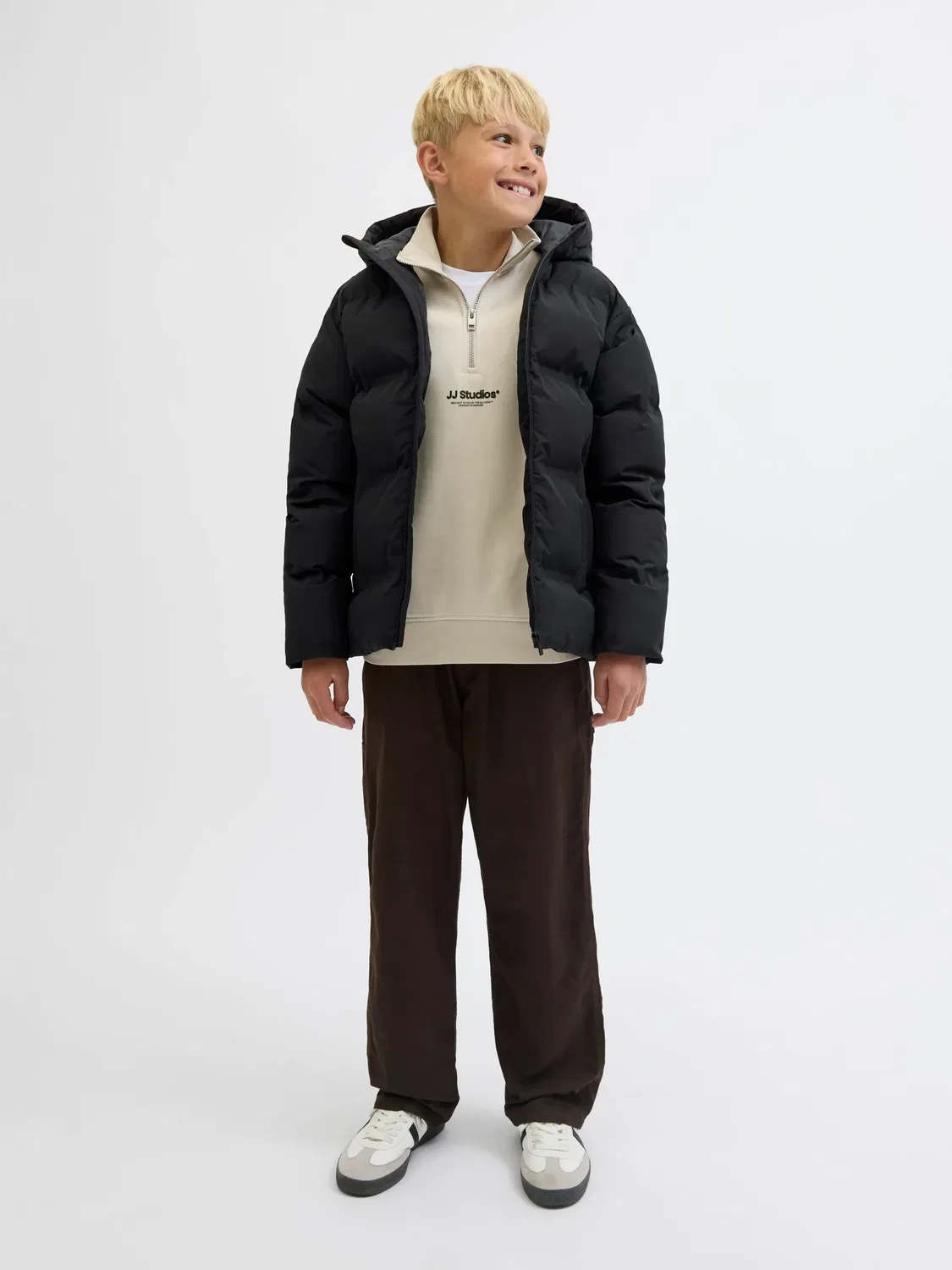 Стеганая куртка с капюшоном JACK & JONES Junior, черный — фото 4