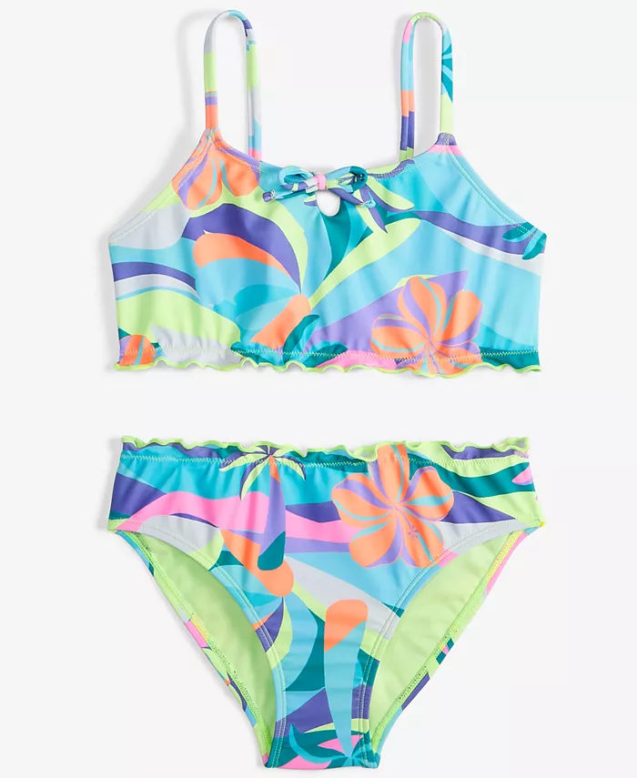 

Купальник Big Girls 2-Pc. Wavy Palm с рюшами по краю Breaking Waves, мультиколор