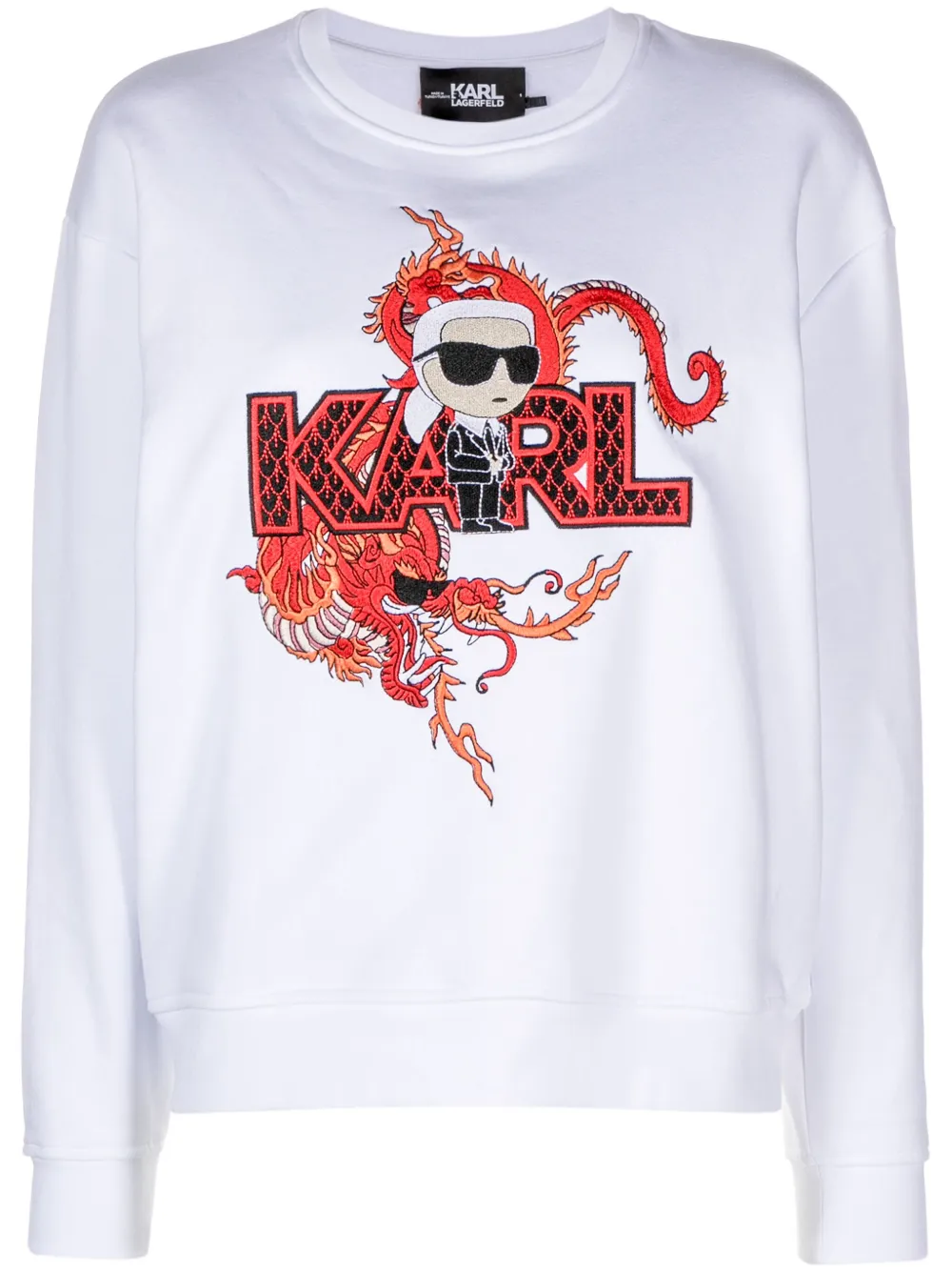 

Толстовка Ikonik Karl из органического хлопка с логотипом KARL LAGERFELD, белый