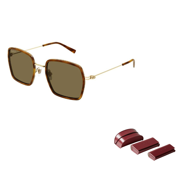 

Солнцезащитные очки с переплетающимися дужками GUCCI, tortoiseshell