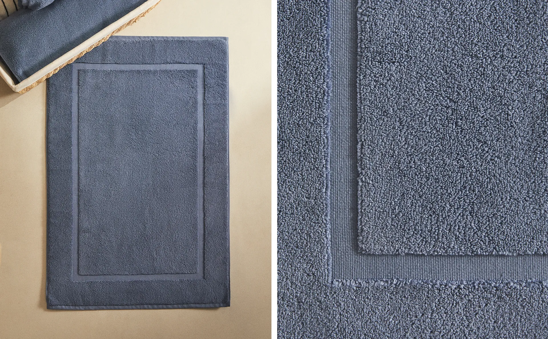 

Нескользящий мягкий махровый коврик для ванной Zara Home, цвет Steel Blue