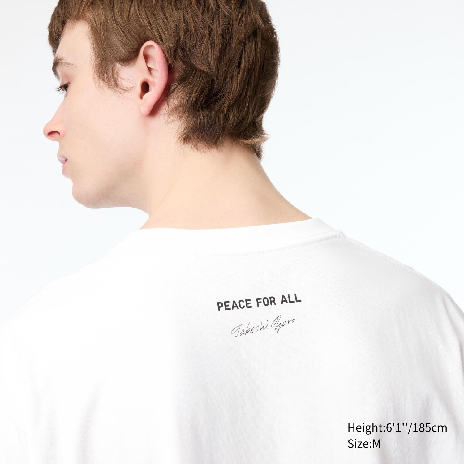 Футболка с принтом PEACE FOR ALL (Takeshi Yoro) UNIQLO, белый — фото 4
