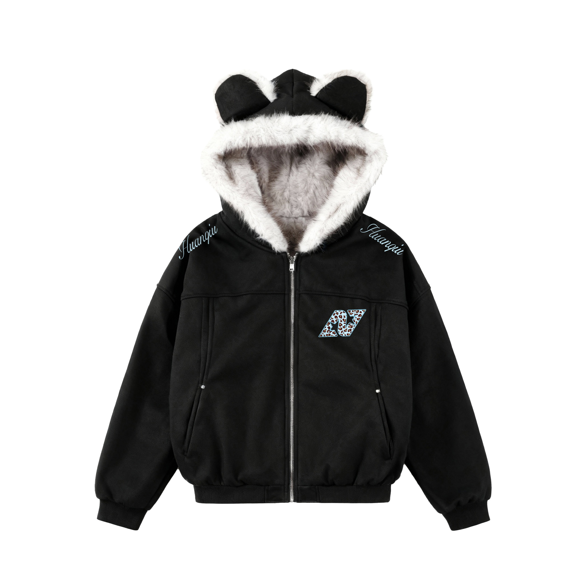 

Пуховик Unisex Hooded Moderate HUANQIU, черный синий