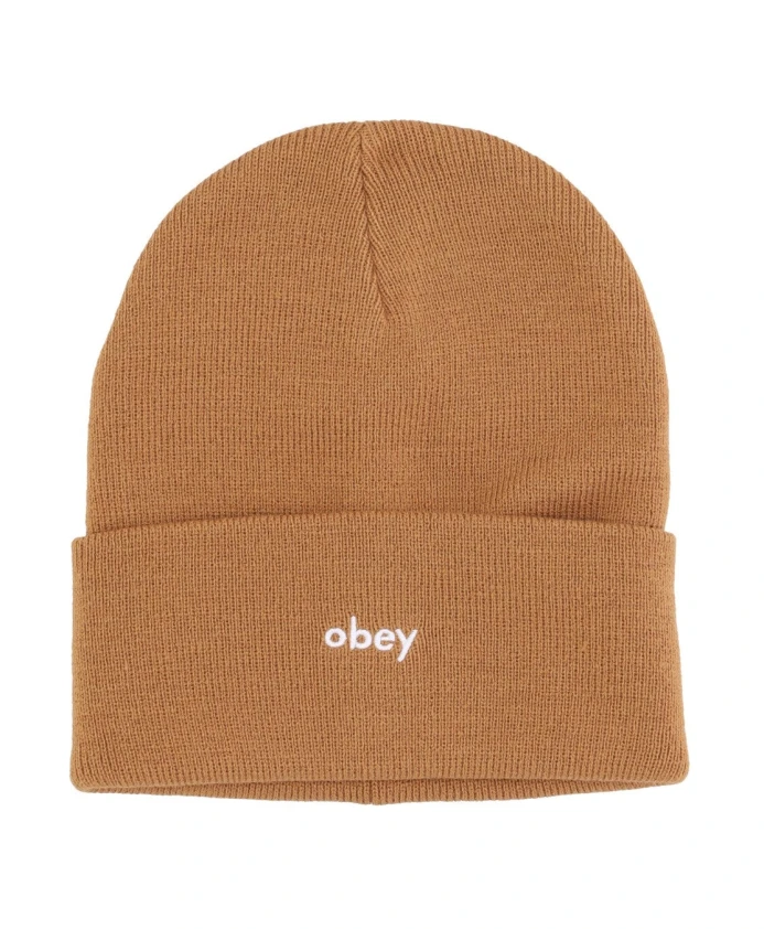 

Шапка-Бини "Коричневый сахар" с микроребристой отделкой Obey, коричневый
