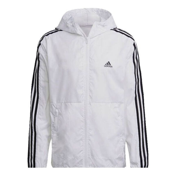 

Куртка adidas Classic Three-Striped Sports Windproof Hooded Jacket For Men White, белый