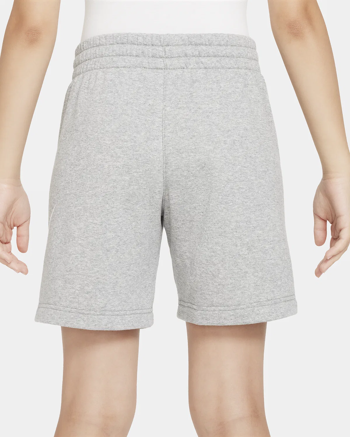 Детские шорты Nike Sportswear Club Fleece из французского флиса, Dark Grey Heather/Base Grey/White — фото 4
