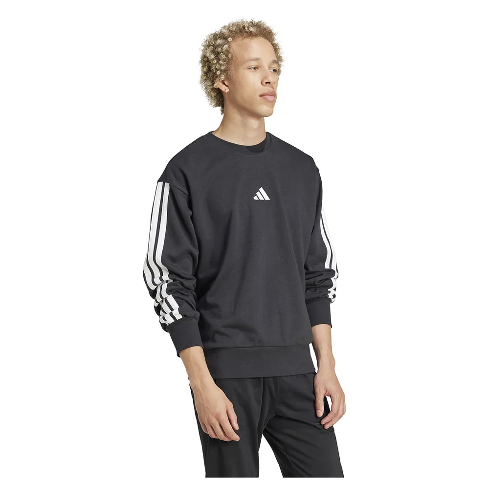 Толстовка adidas Essentials 3 Stripes French Terry, черный — фото 4