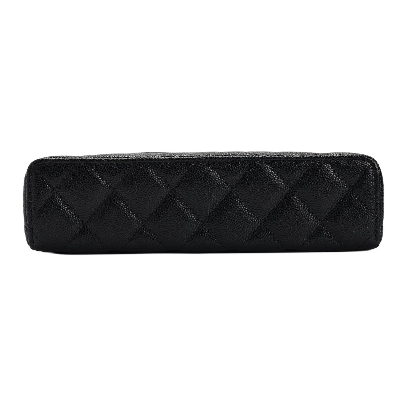 Chanel Женская сумка через плечо из кожи личи, черная — фото 3