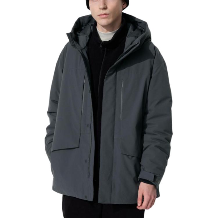 UNIQLO Пуховик унисекс тёмно-серый, Dark Gray — фото 4