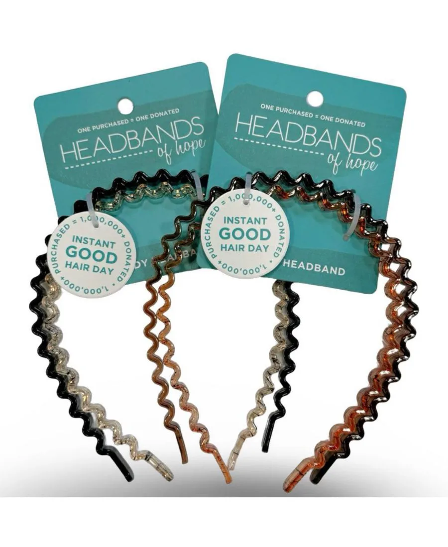 Headbands of Hope Набор тонких волнистых повязок на голову - черная + прозрачная — фото 4