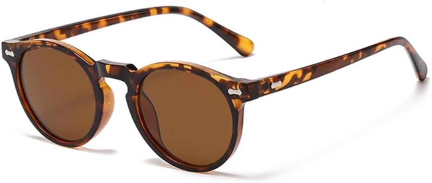 

поляризованные солнцезащитные очки для мужчин, модные очки для вождения, круглые солнцезащитные очки для женщин с защитой от УФ-излучения UV400, зеленые и коричневые, летние аксессуары WNCKSQ, Leopard With Brown