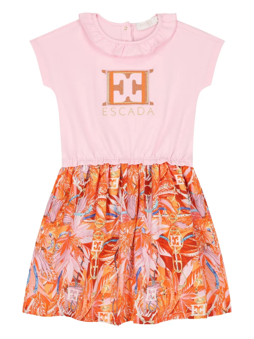 

Платье с вышитым логотипом Escada Kids, розовый