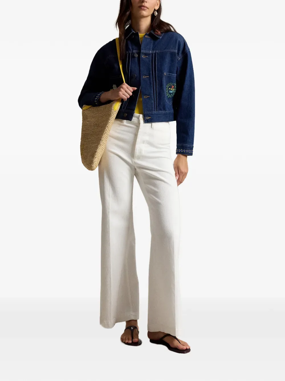 Джинсовая куртка с декором из бисера Polo Ralph Lauren, синий — фото 2