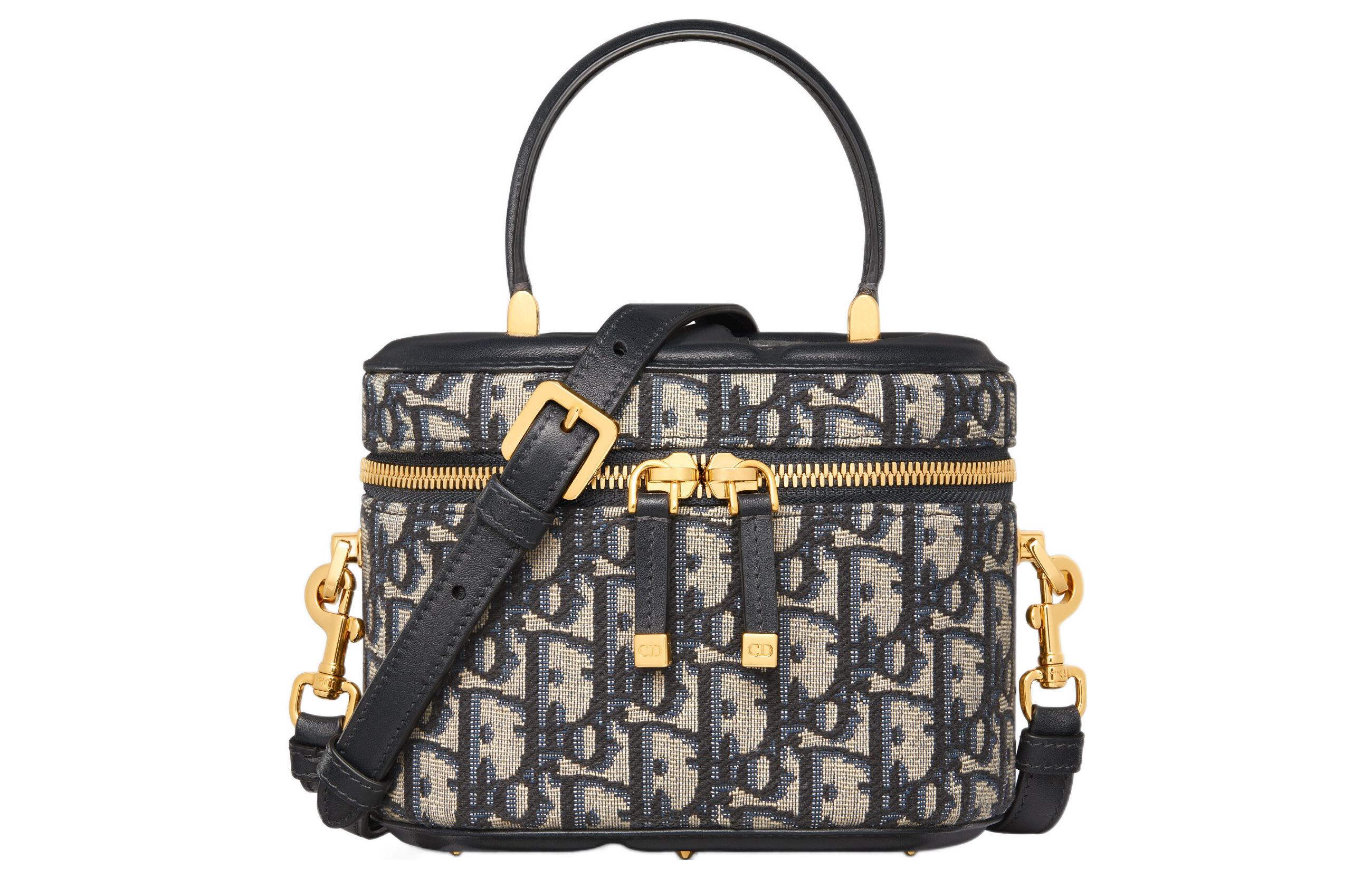 

DIOR Косая печать с кожаной сумкой через плечо, Blue