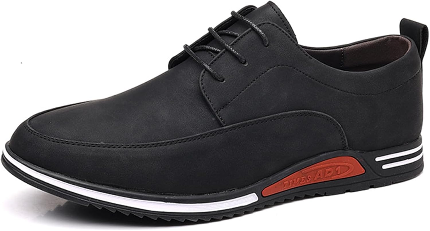 

Мужские кожаные оксфорды повседневные с деловой шнуровкой, плоские, противоскользящие, модные лоферы для работы, прогулок, вождения, оксфордские кроссовки Ghibhna, черный