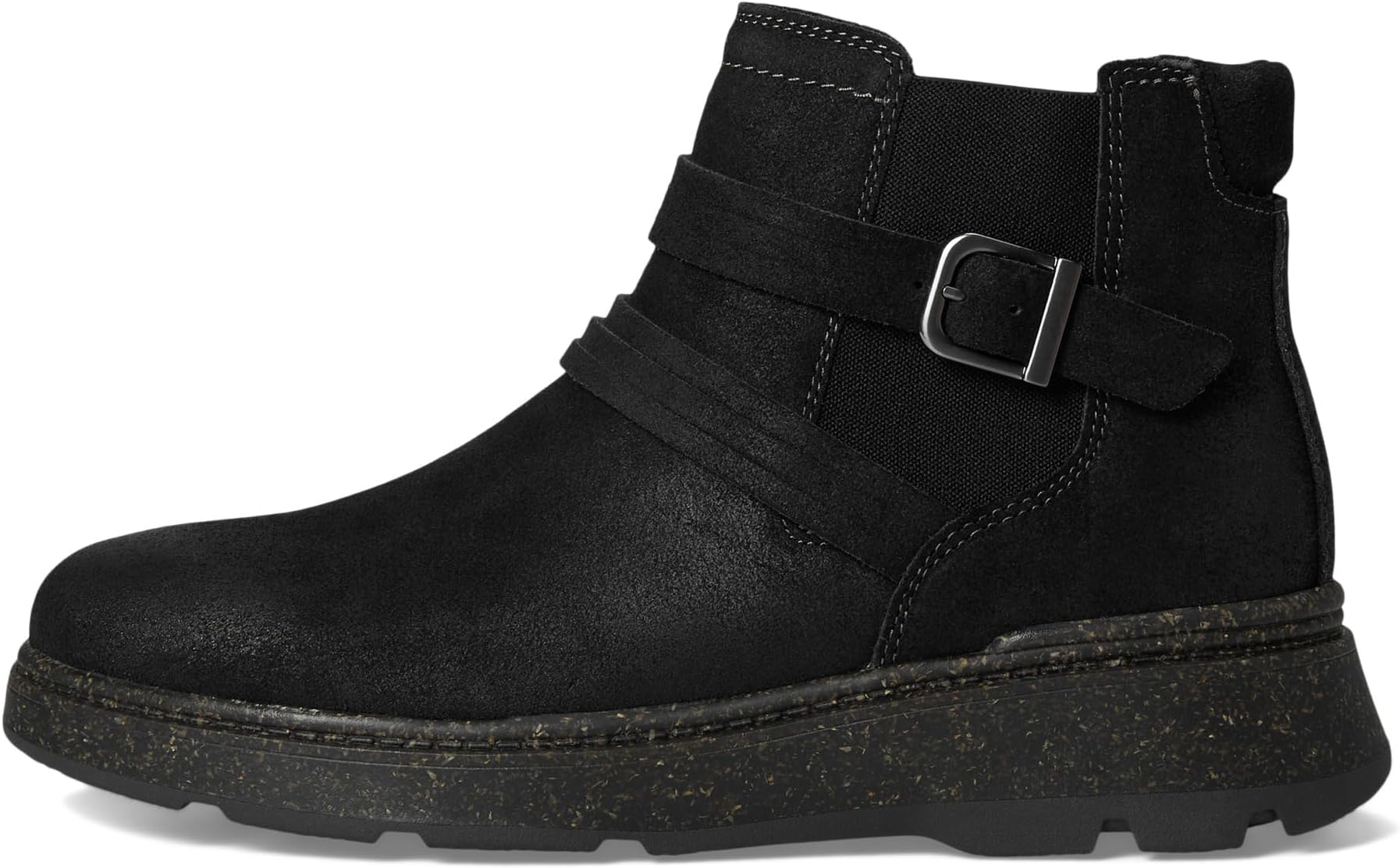 Ботинки женские челси Clarks Noralyn Strap замшевые  с декоративным ремешком, черный — фото 4