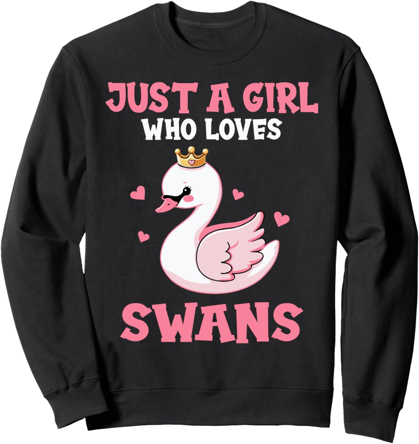 

Толстовка с изображением лебедя для девочек Just A Girl Who Loves Swans Shirts For Girls, черный
