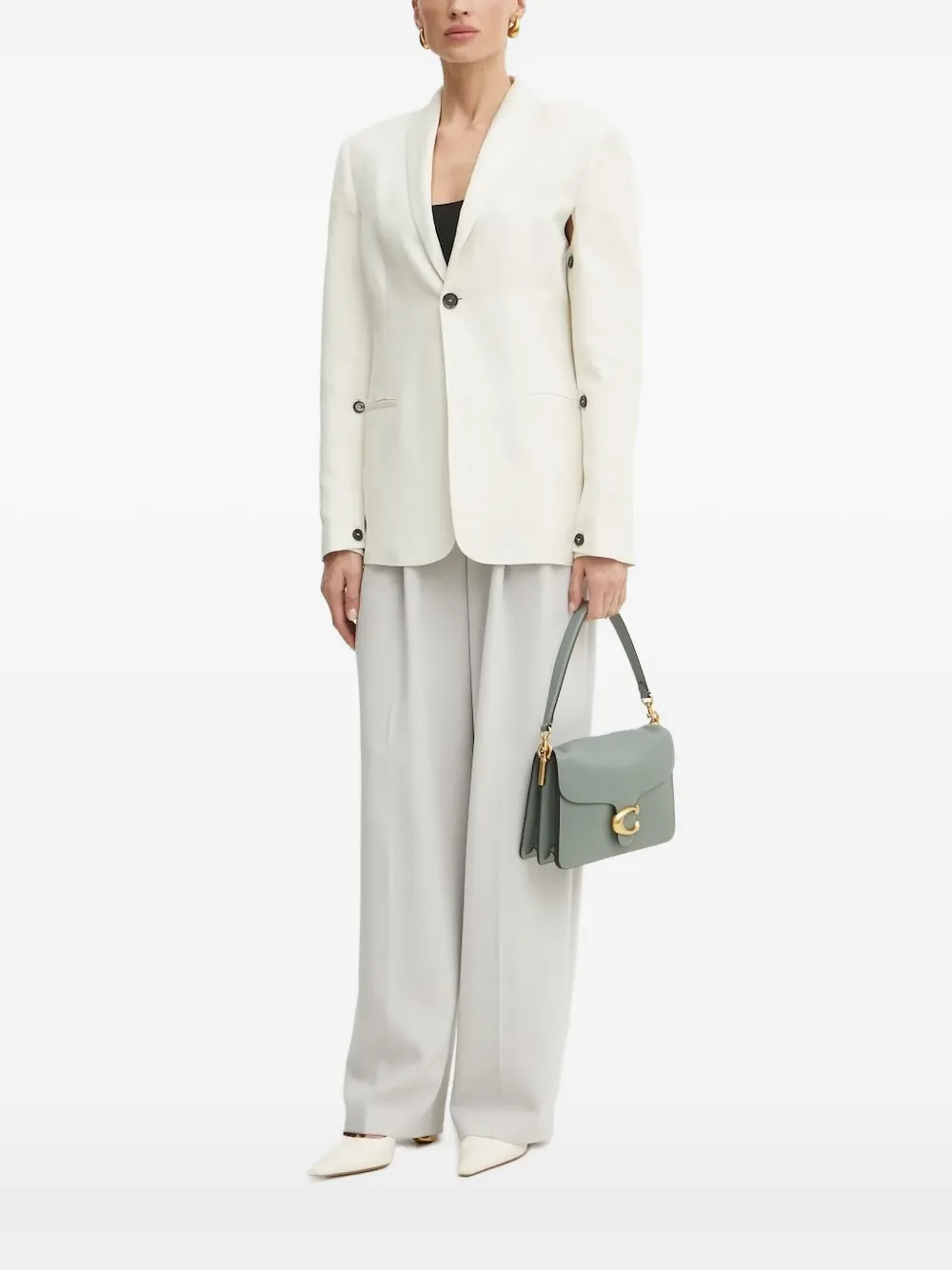 

Однобортный пиджак с вырезами Liviana Conti, нейтральный