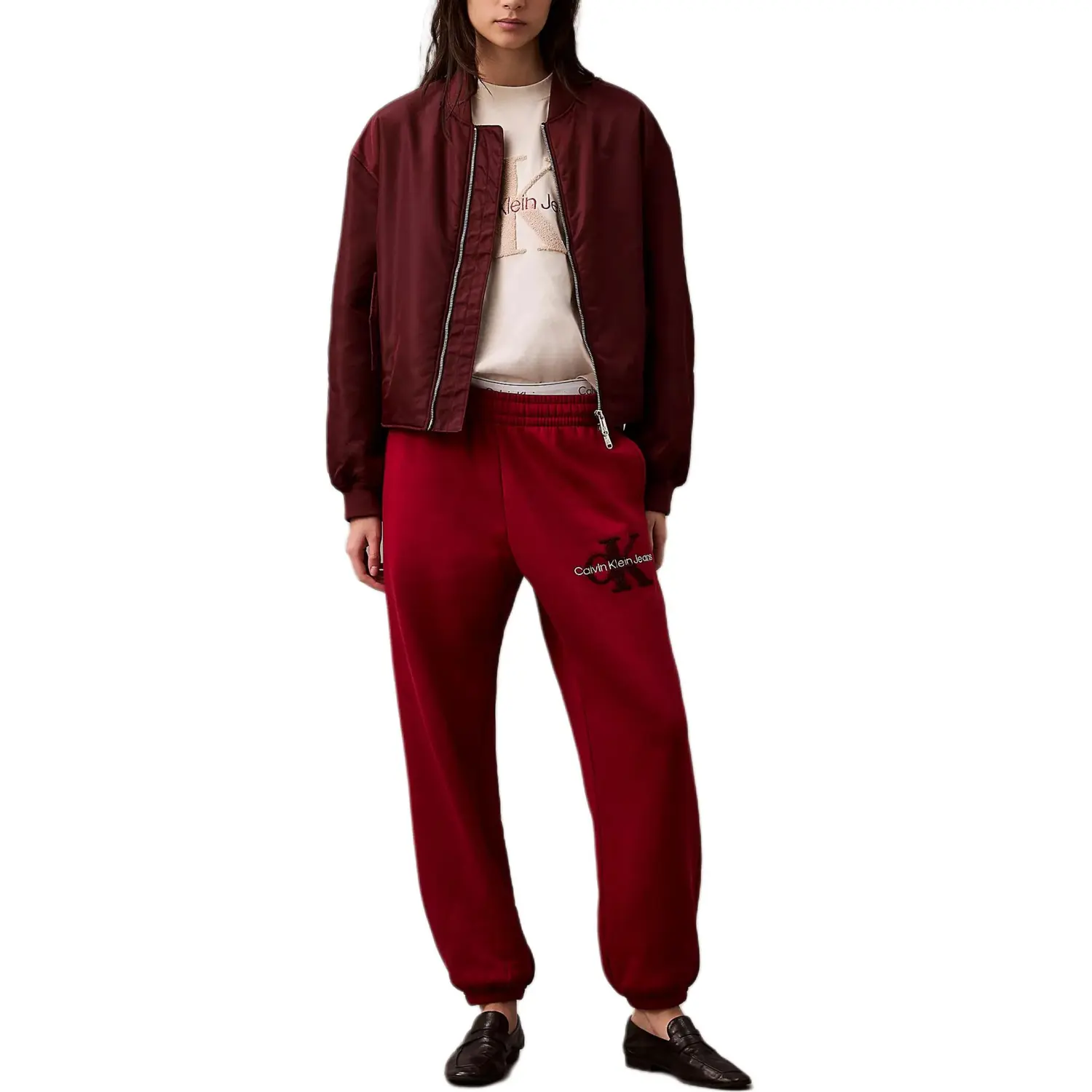 

Повседневные брюки женские burgundy Calvin Klein, Burgundy