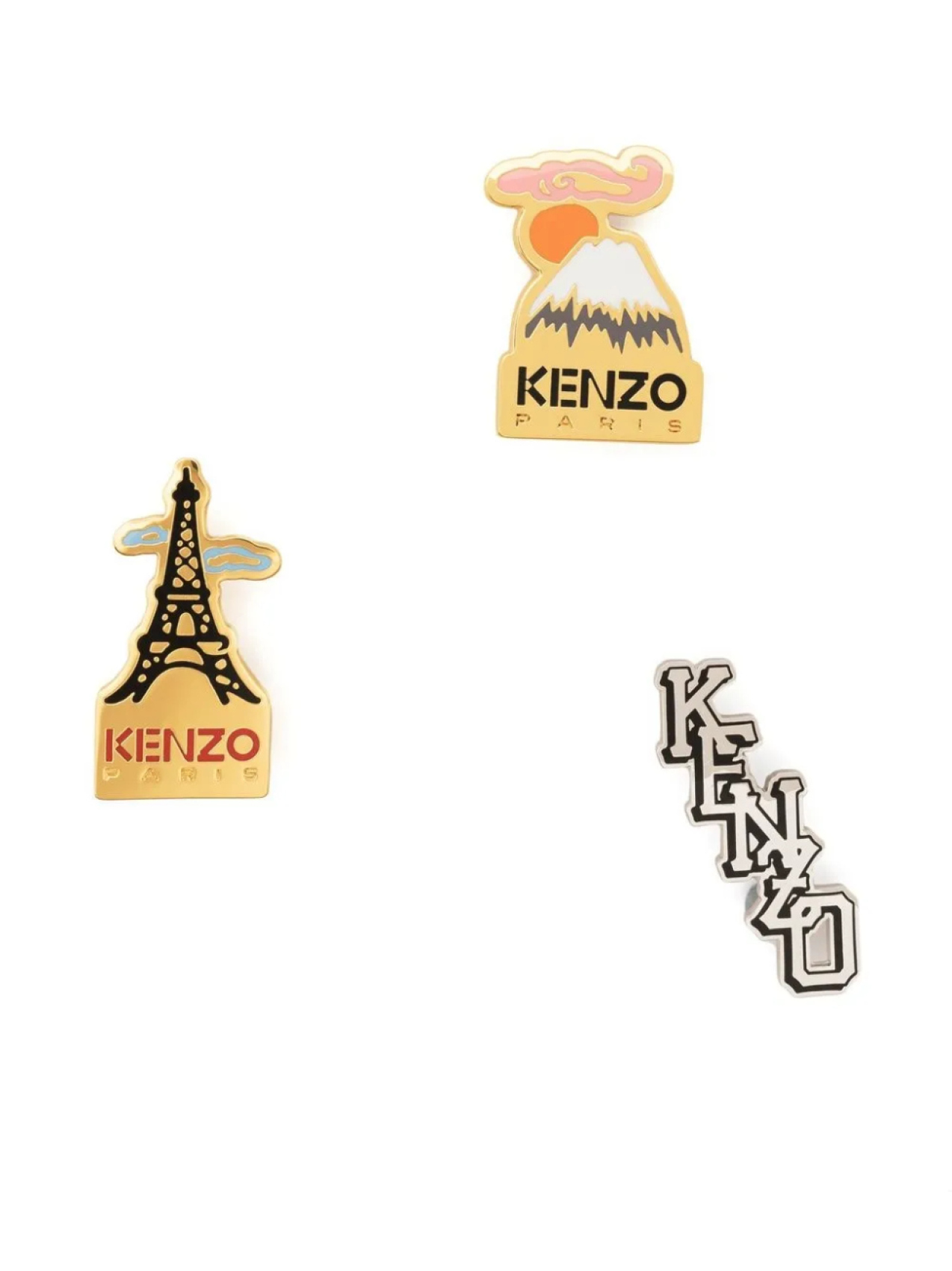 

Kenzo комплект из трех значков с логотипом, серебряный