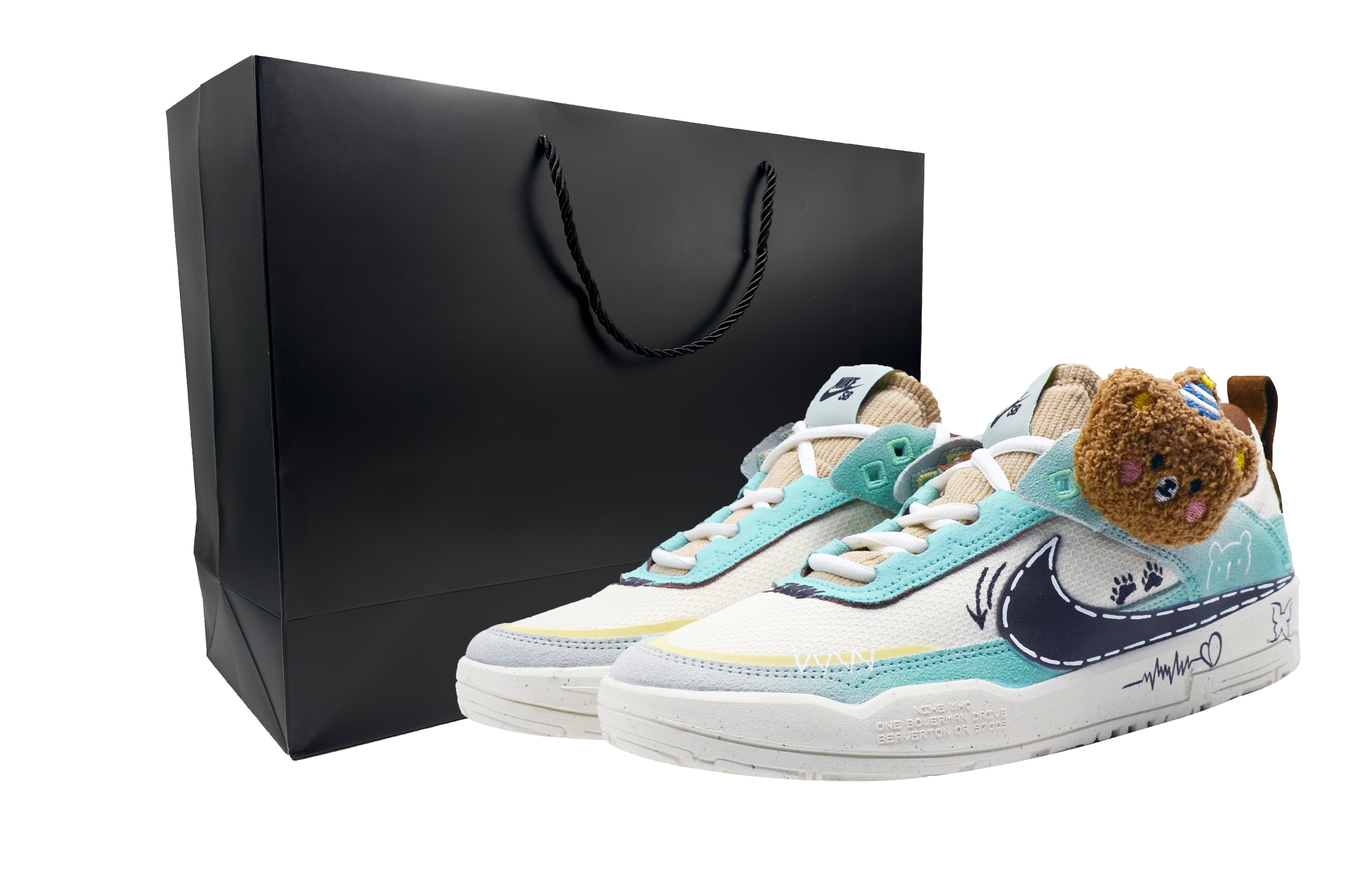 

Nike Детские кроссовки для скейтбординга SB DAY ONE Cute Claw Green Mango с противоскользящим износостойким верхом