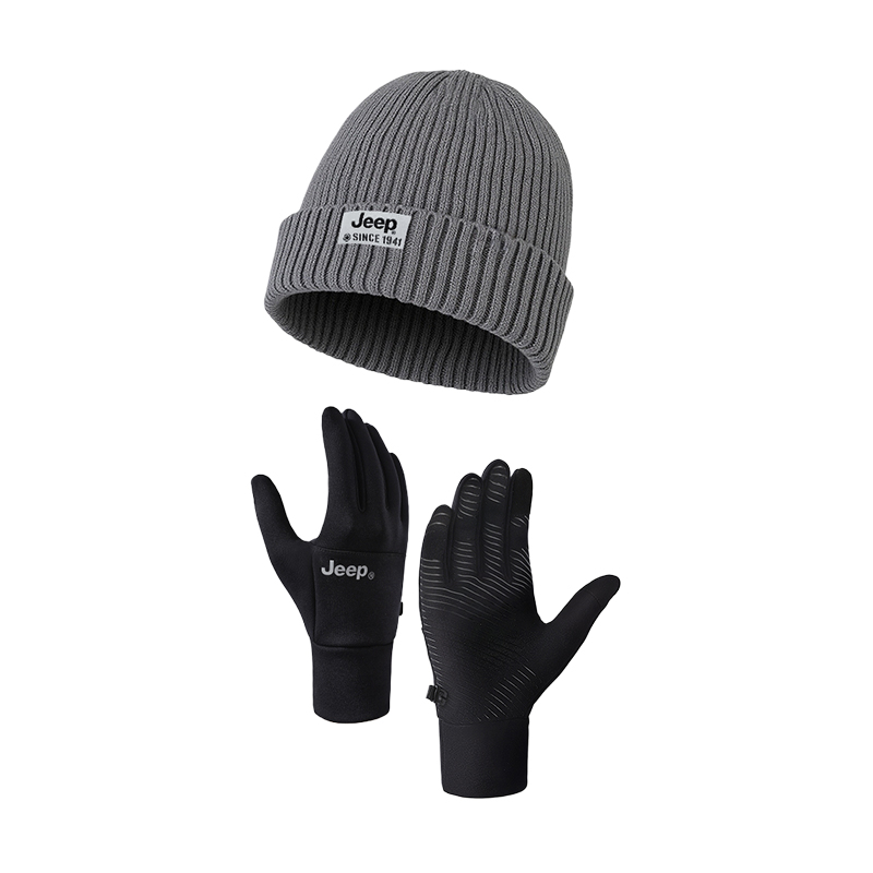 

Велосипедные перчатки Jeep, hat medium heather серый[warm lock temperature/soft skin-friendly]+cycling gloves carbon черный