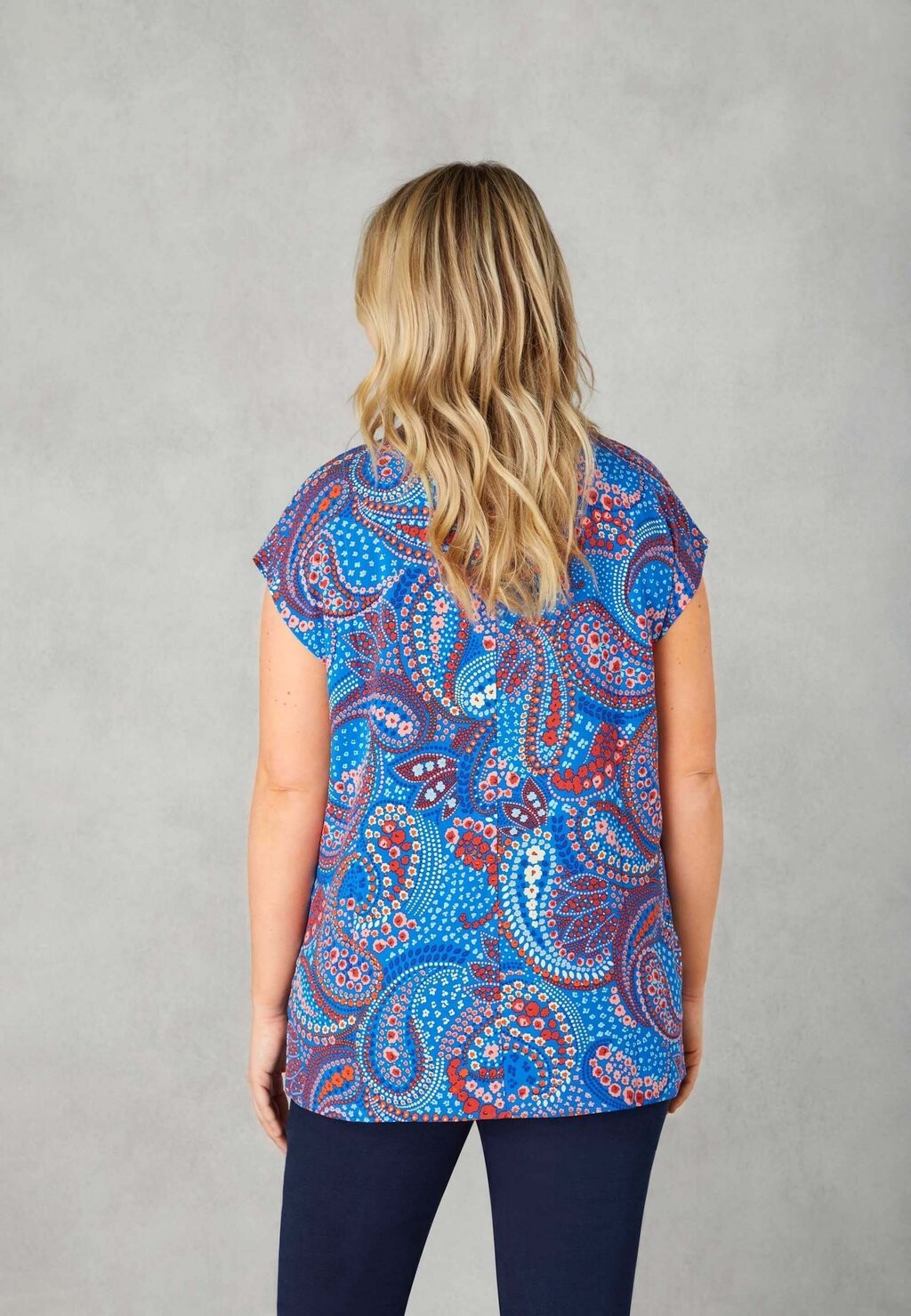 

Блуза MULTI PAISLEY PRINT PLEAT FRONT Live Unlimited London, синий