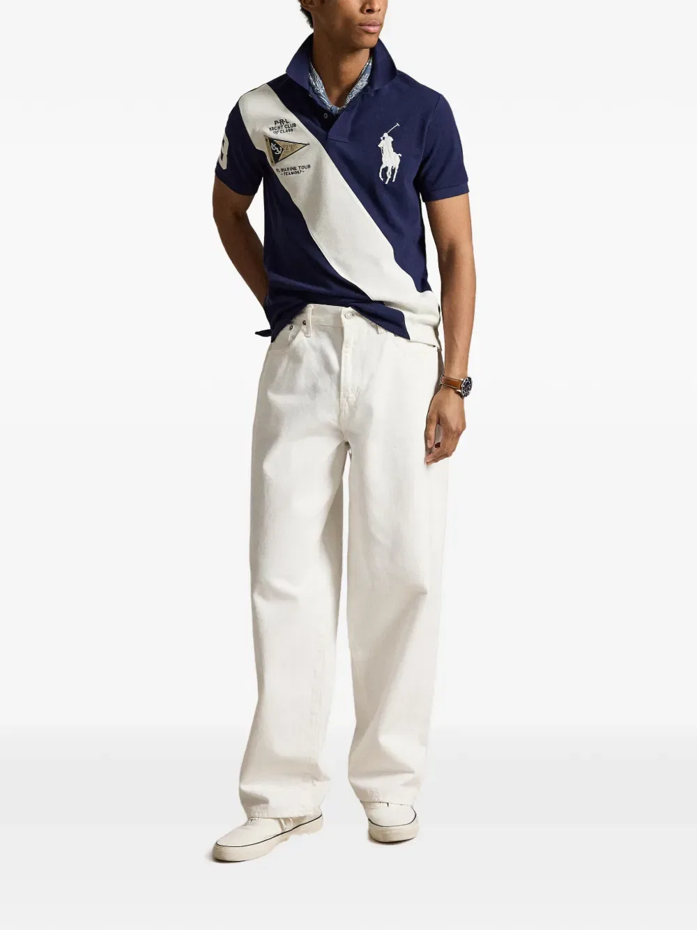 Поло-Рубашка в полоску Polo Ralph Lauren, синий — фото 2