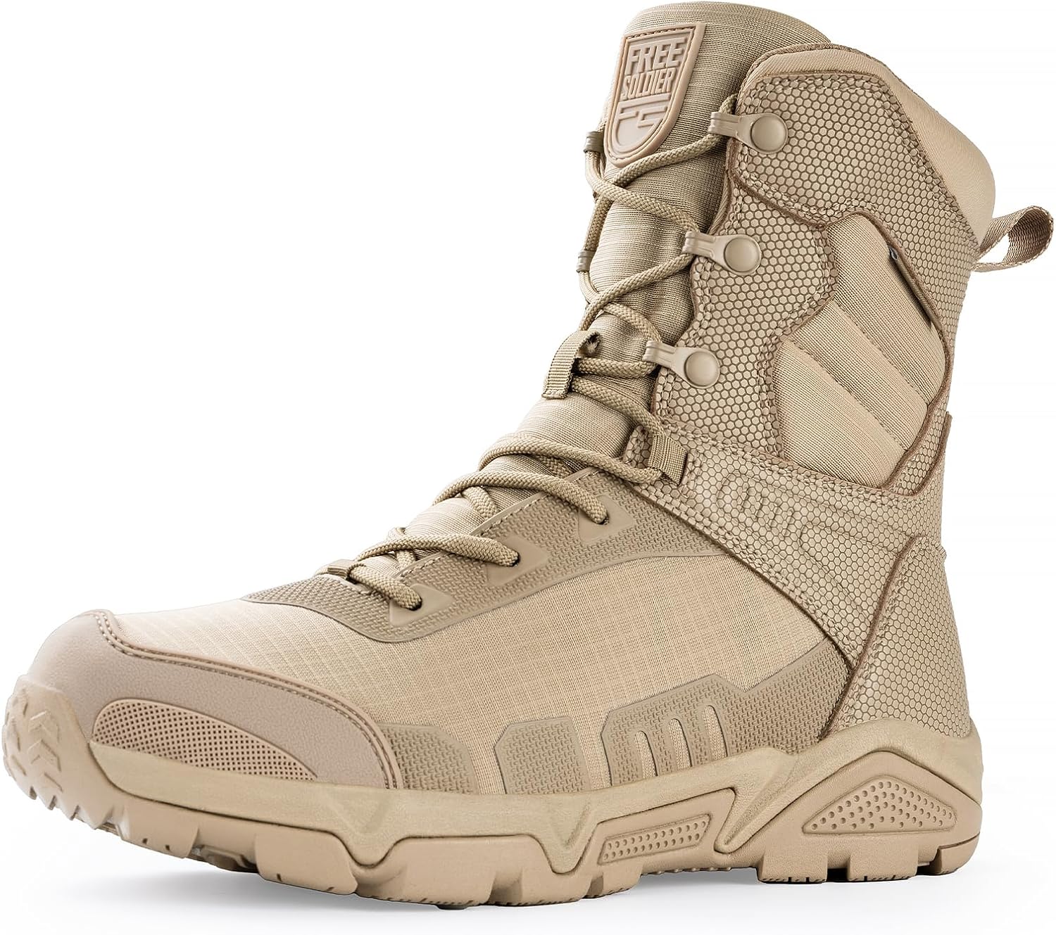 

Мужские тактические военные ботинки FREE SOLDIER, водонепроницаемые походные рабочие ботинки, прочные боевые ботинки, 8 Tan