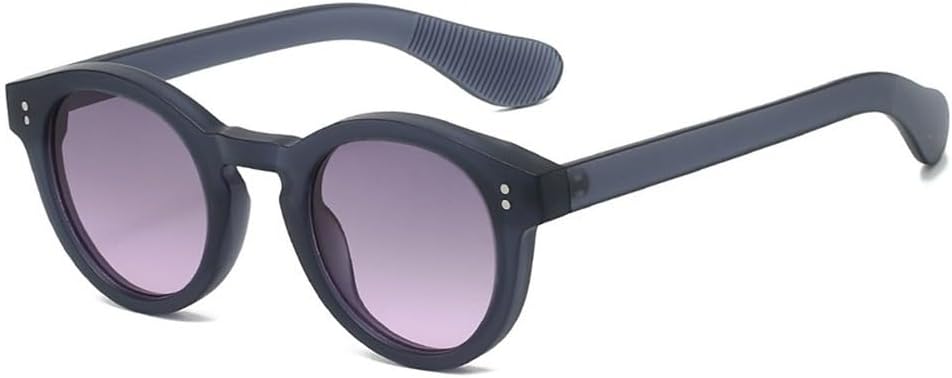 

Модные круглые солнцезащитные очки-гелевые защитные очки для женщин, защита от УФ-излучения UV400, ретро-панк, с заклепками, матовые солнцезащитные очки для мужчин SKFGNX, Dark Gray Gray Pink