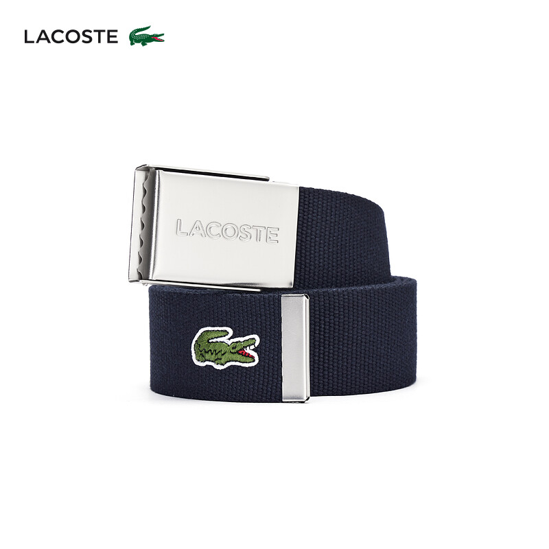 

Ремень Lacoste с буквенным принтом и логотипом, темно-синий