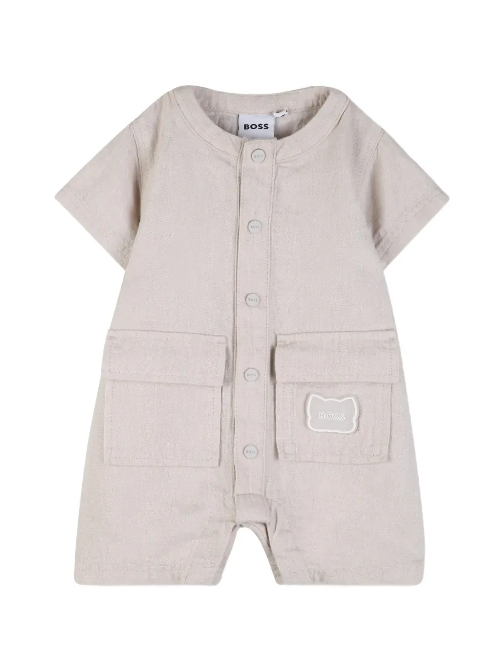 Ромпер с карманом на пуговицах BOSS Kidswear, бежевый