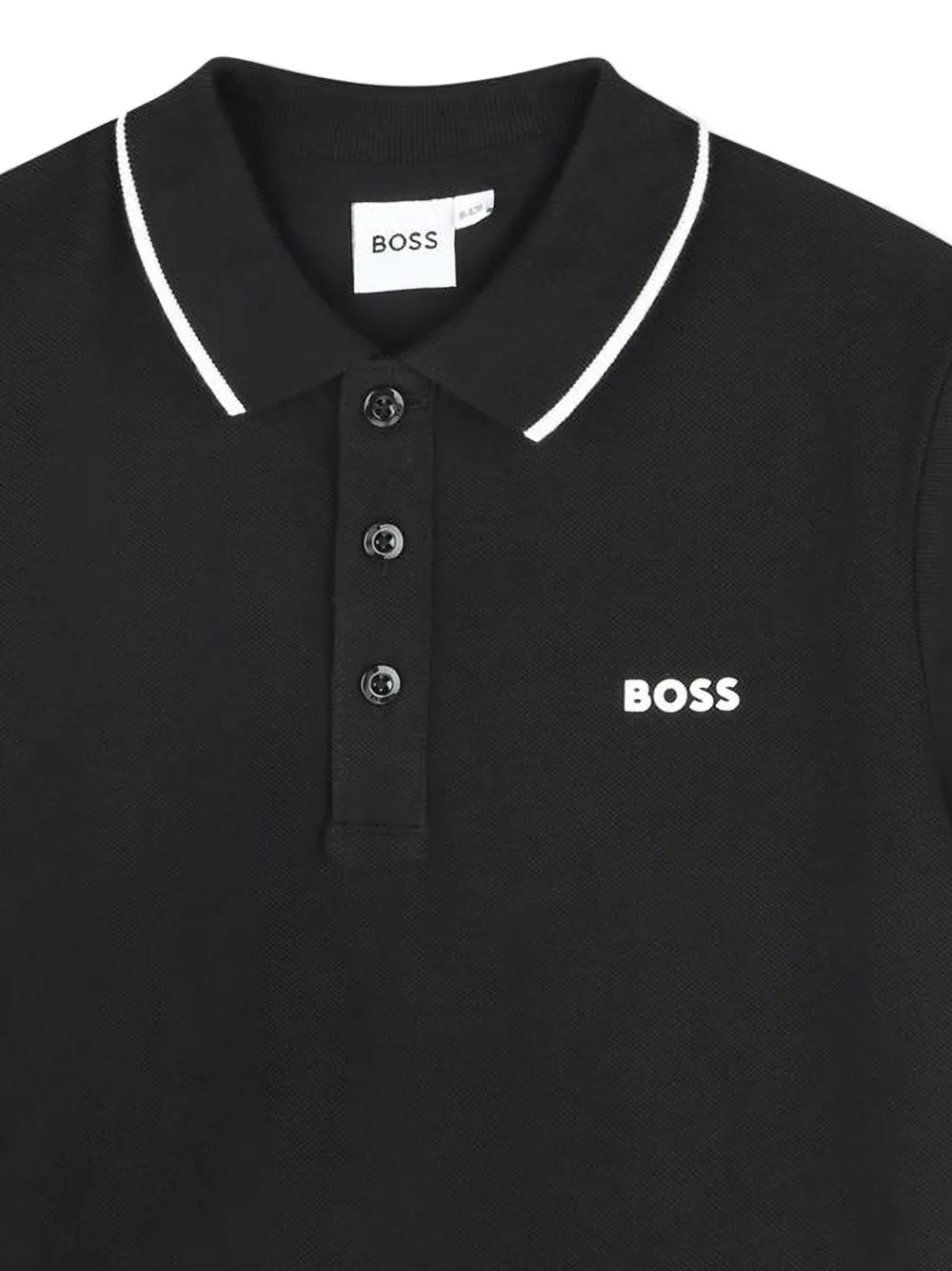 Рубашка-поло с отложным воротником BOSS Kidswear, черный — фото 2