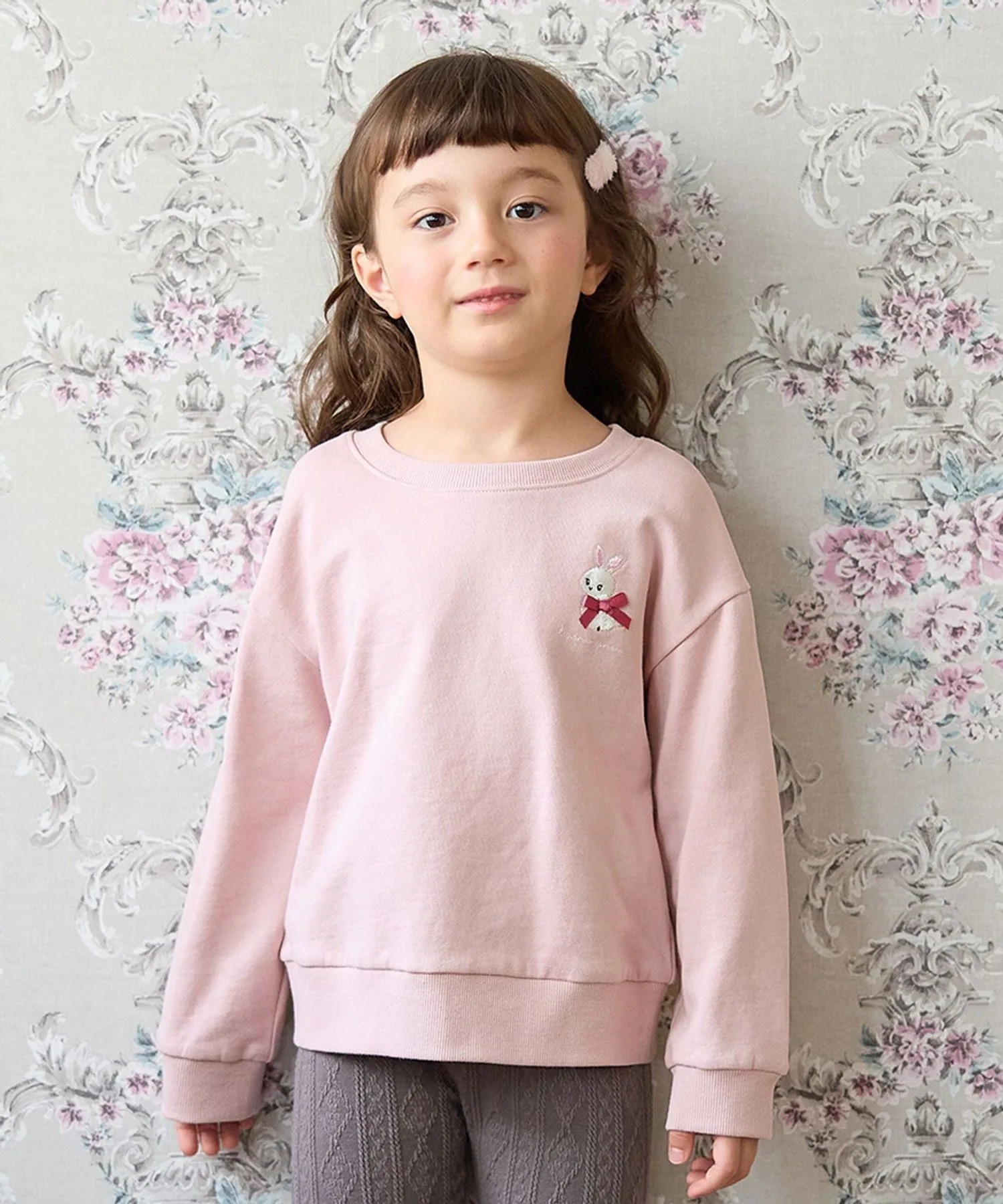 Толстовка с животным принтом на спине ANY KIDS, Pink x Rabbit [012]
