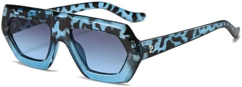 

Солнцезащитные очки неправильной квадратной формы для женщин, модные градиентные солнцезащитные очки UV400, ретро-очки для мужчин с прозрачными линзами MTZJH, Blue Grey Blue