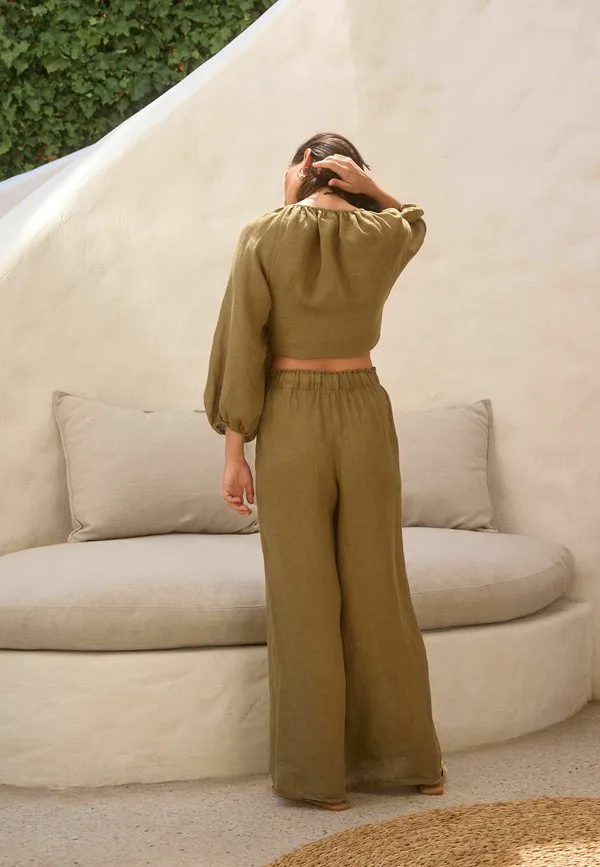 Высокие брюки стандартного кроя Next, Khaki Green — фото 3