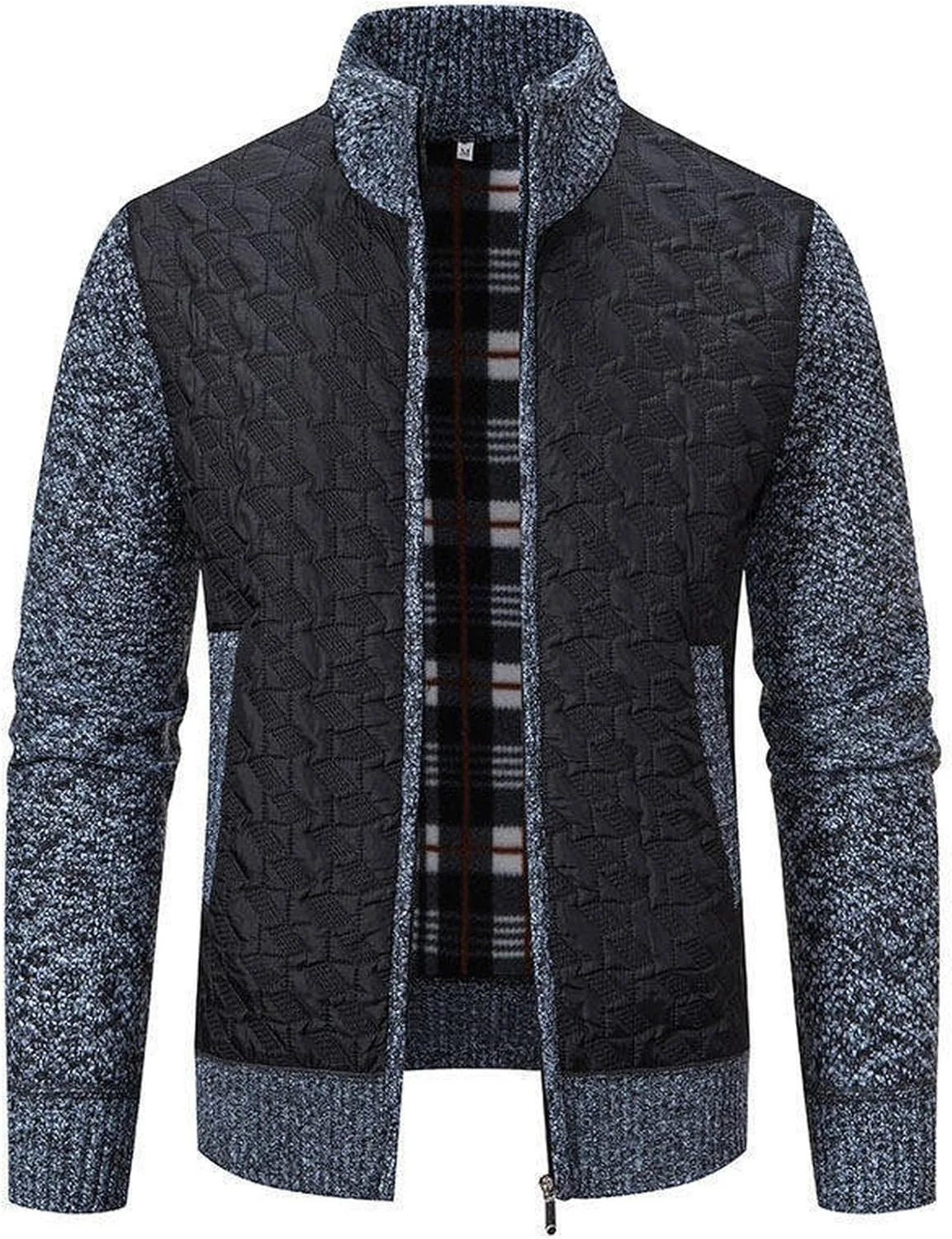 Мужской кардиган на молнии с воротником-стойкой, slim fit, с карманами — фото 3