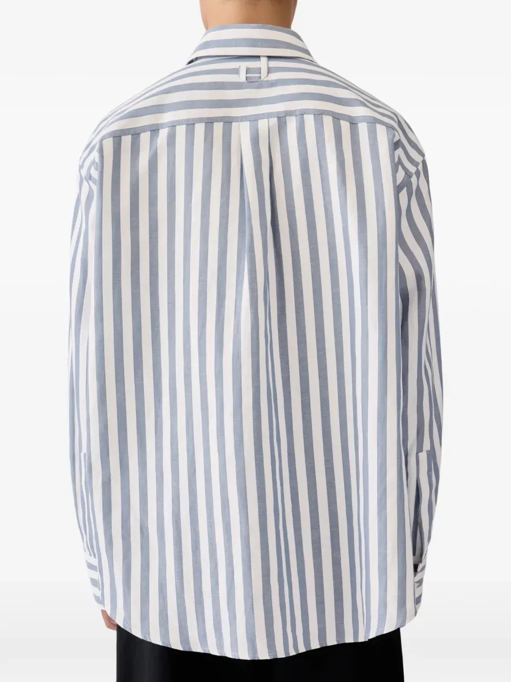 Рубашка Voilier с жаккардовым принтом в полоску JACQUEMUS, синий — фото 4