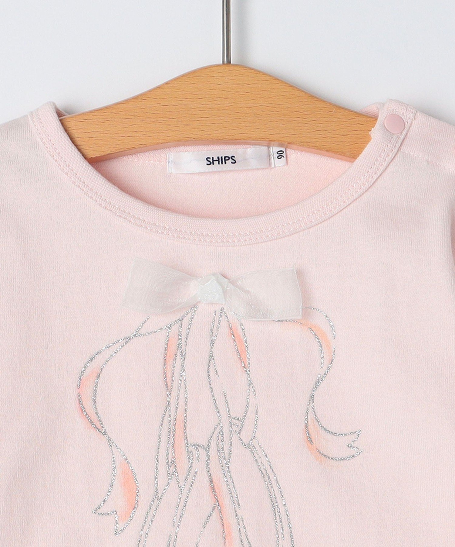 Детская балетная футболка с длинным рукавом, размер 80-90 см SHIPS KIDS, Light Pink — фото 3