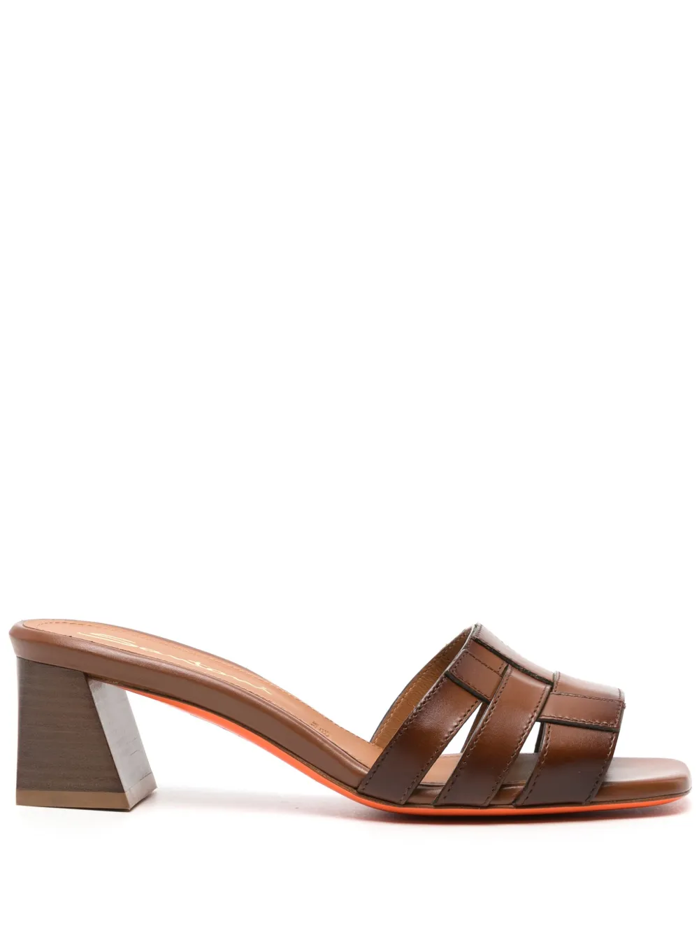 Мюли с плетеными ремешками Santoni, коричневый