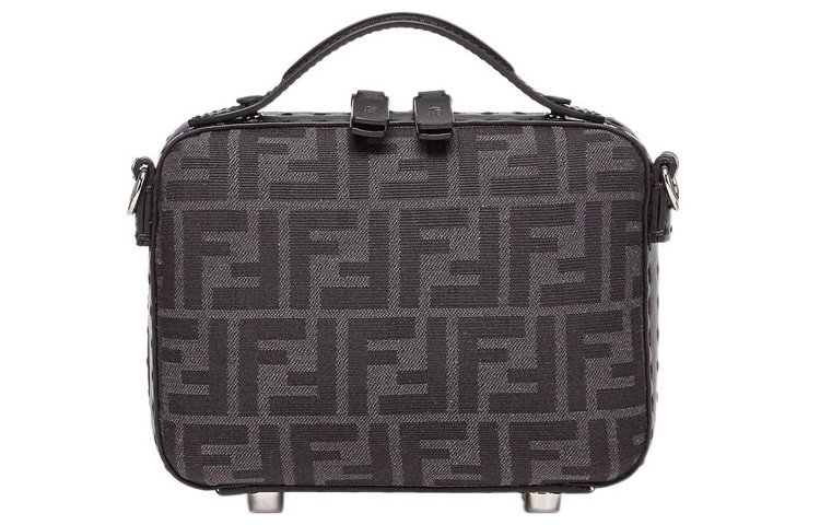 FENDI Полиэстеровая дорожная сумка мини мужская серая — фото 2