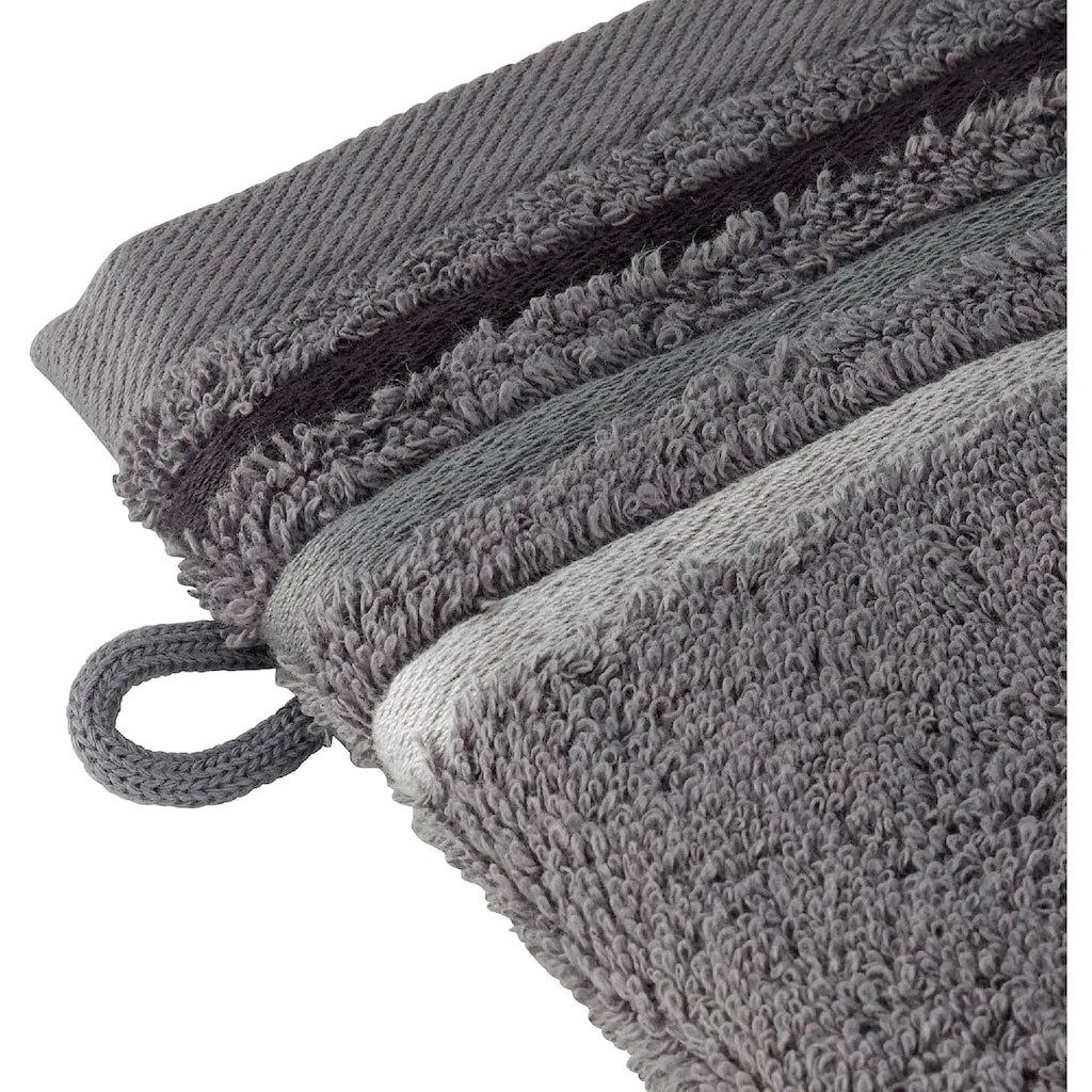 Мочалка Skyline Color из 100% хлопка с элегантной полосатой каймой MADE IN GREEN by OEKO-TEX Schiesser, темно-серый — фото 4