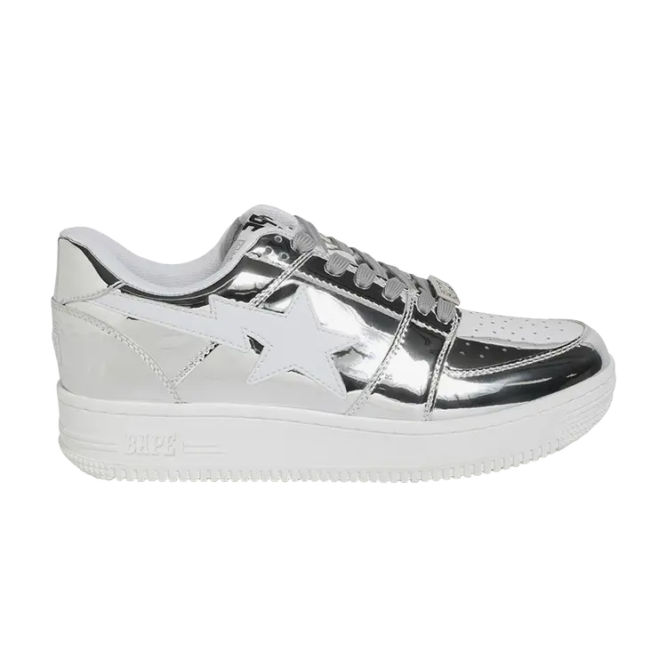 

Кроссовки BAPE Bapesta Low 'Silver Foil', серебряный, Серый, Кроссовки BAPE Bapesta Low 'Silver Foil', серебряный