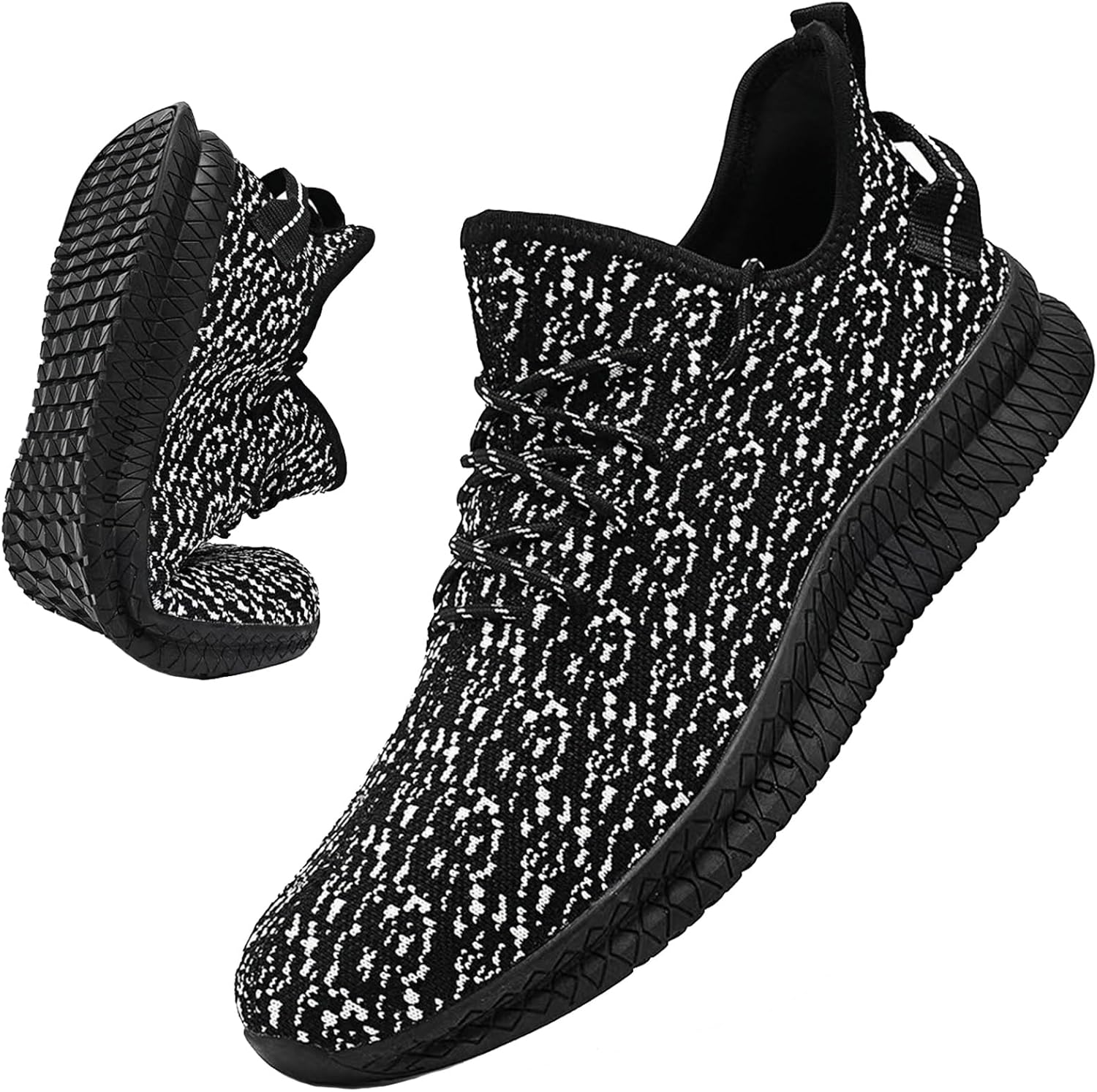 

Мужские слипоны для ходьбы, легкие, дышащие, с противоскользящей подошвой, удобные для бега, спорта в зале, тенниса, стильные кроссовки Vnanv, белый/черный