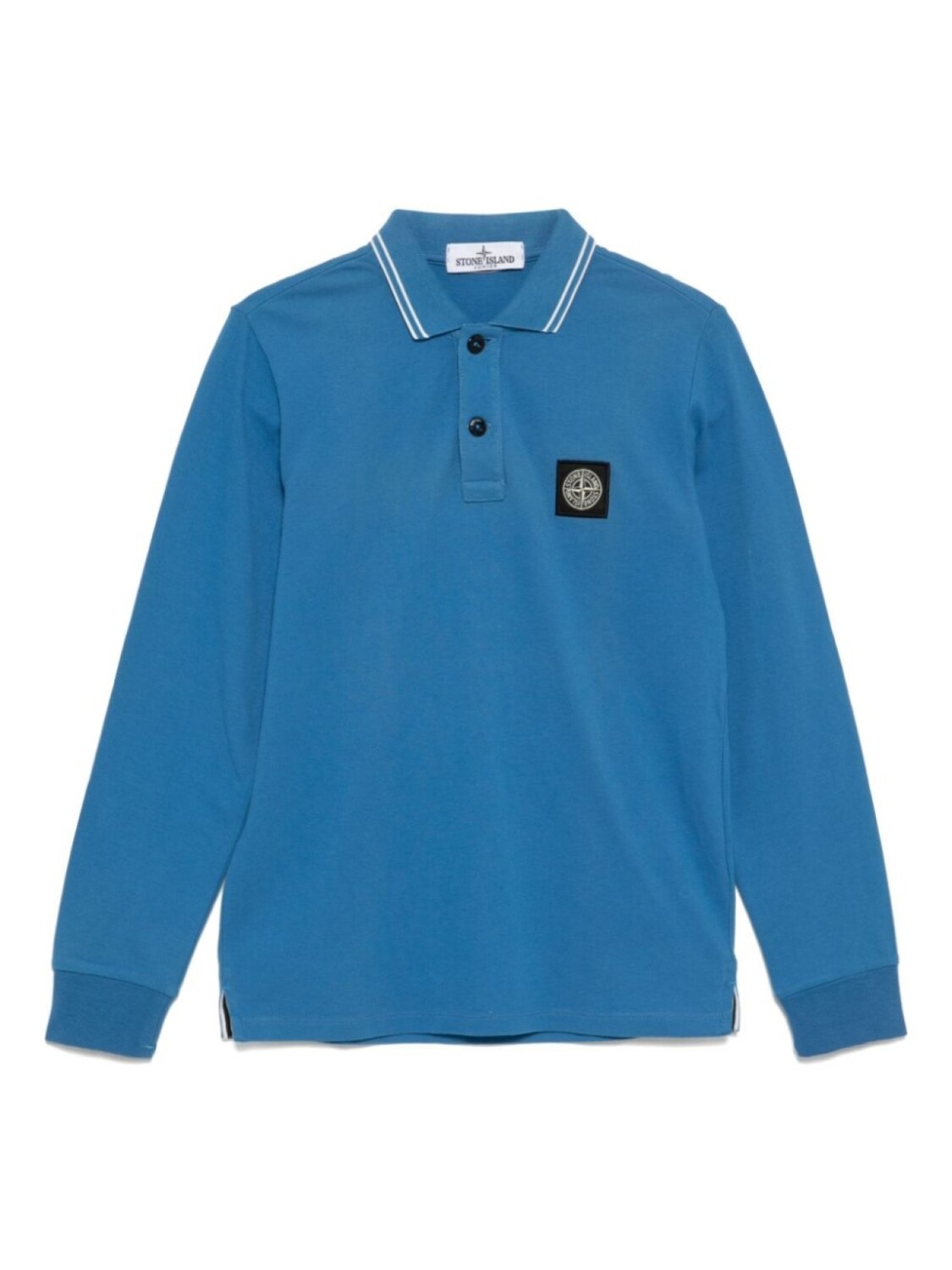 

Рубашка поло с длинными рукавами и логотипом Stone Island Junior, синий