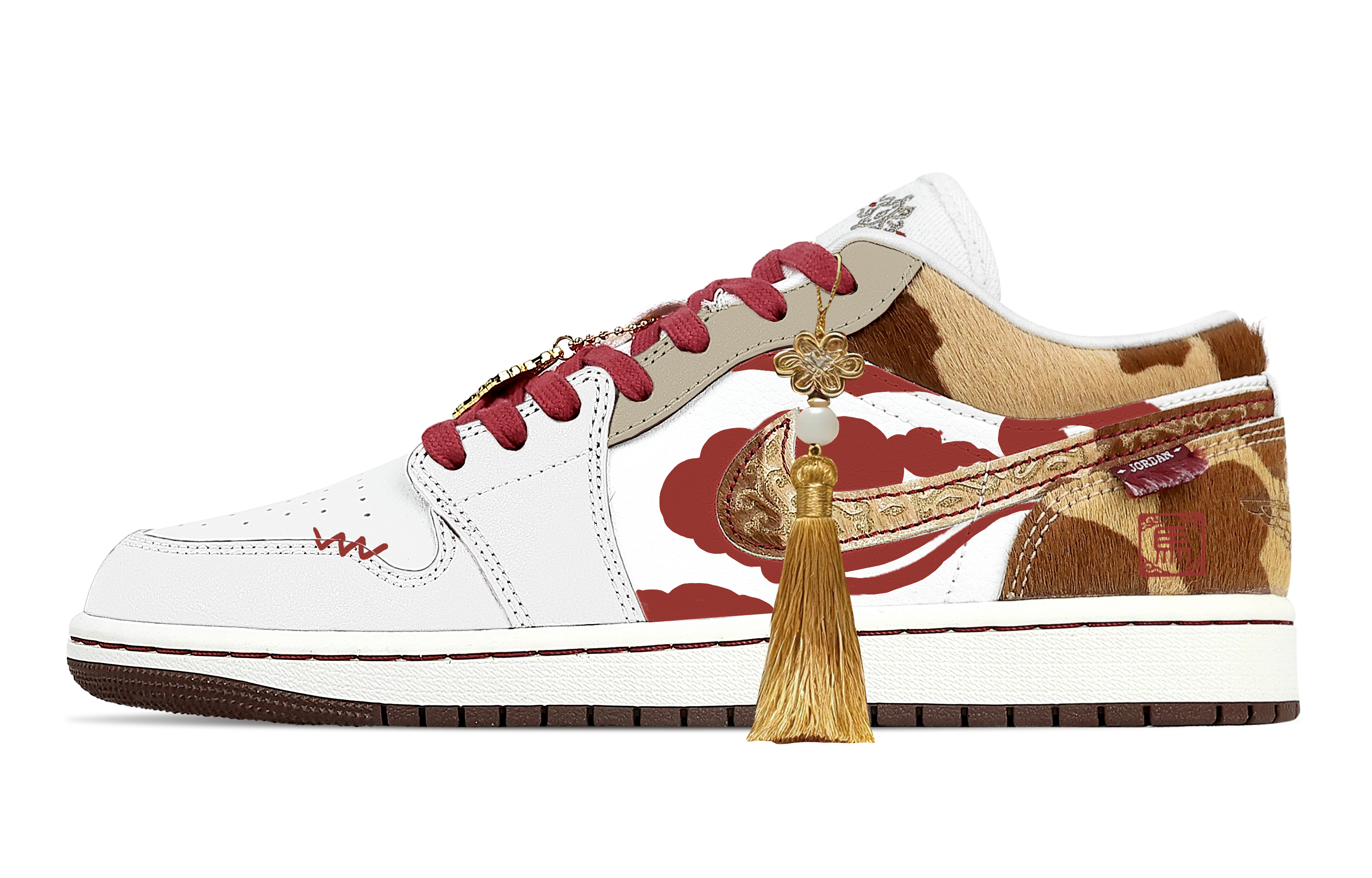 

Кроссовки Air 1 Swift Clouds Present Auspiciousness Abrasion Resistant Low top Vintage мужские белые Jordan, белый