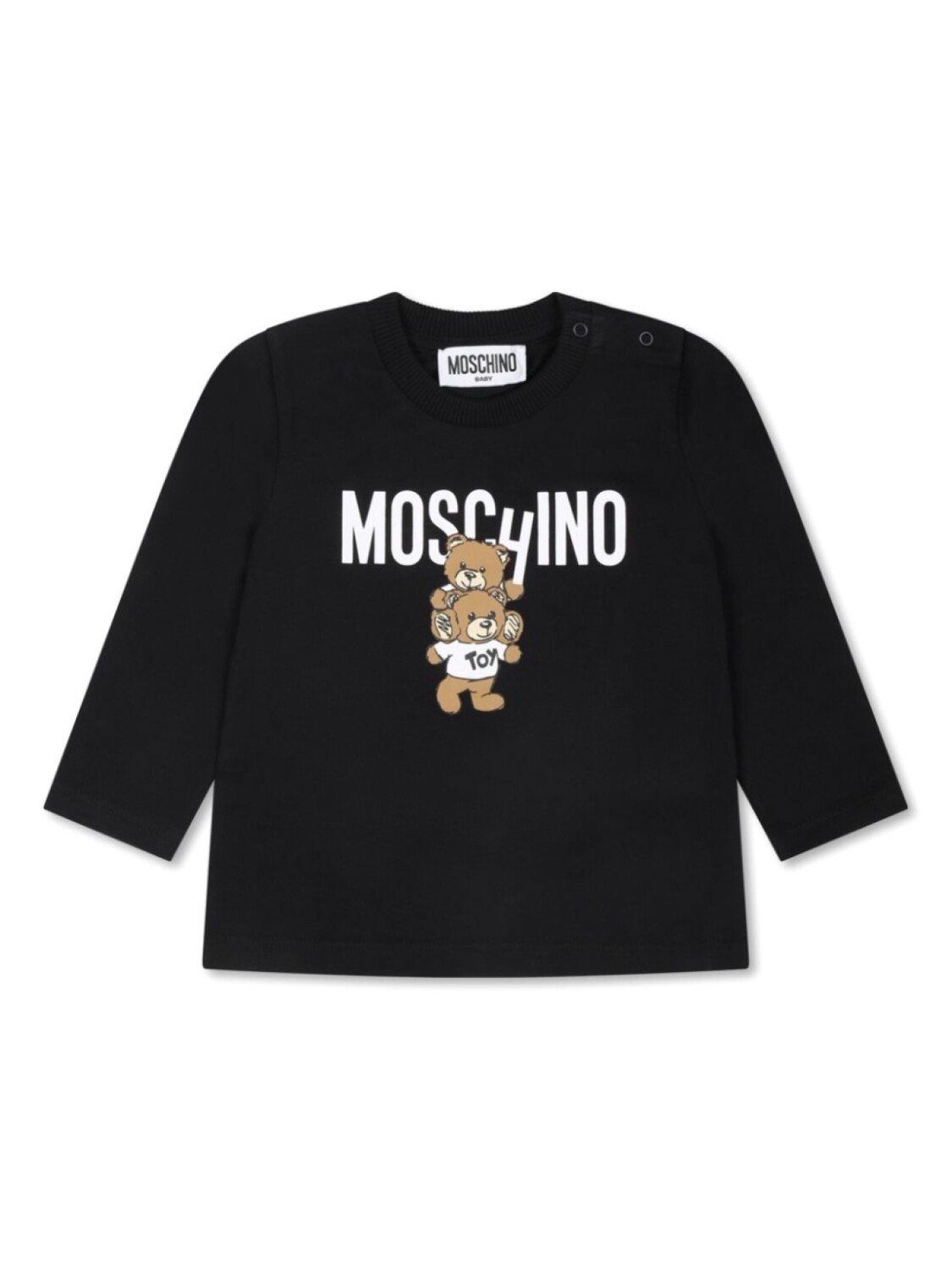 

Moschino Kids футболка с длинными рукавами и принтом логотипа, черный