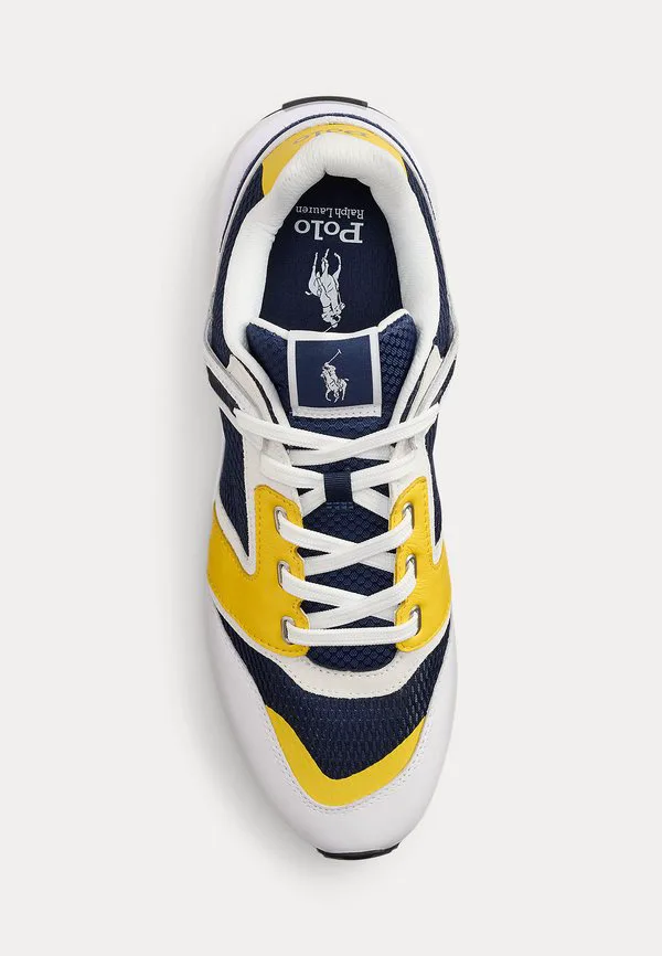 Кроссовки train 89 v2 с замшевыми вставками Polo Ralph Lauren, White/Navy/Yellow — фото 4