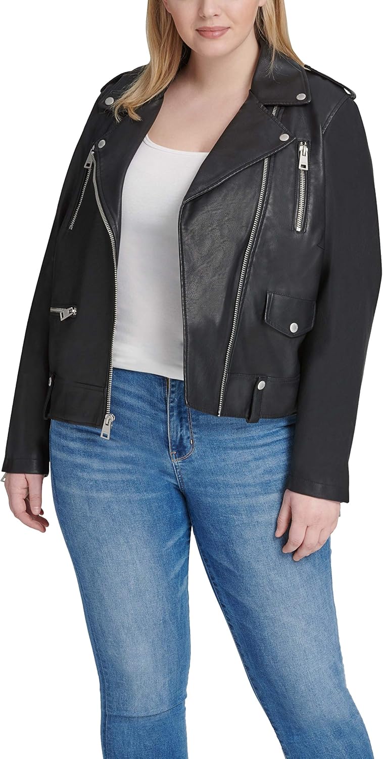 

Levi's Женская укороченная косуха из искусственной кожи, Midnight Black