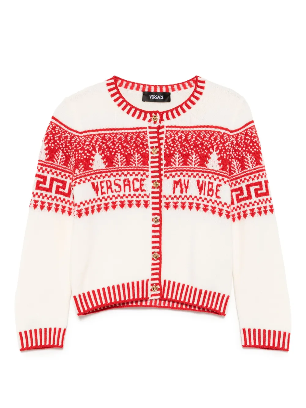 

Кардиган из натуральной шерсти Versace Kids, белый